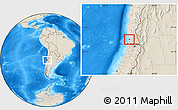 Shaded Relief Location Map of Zapallar