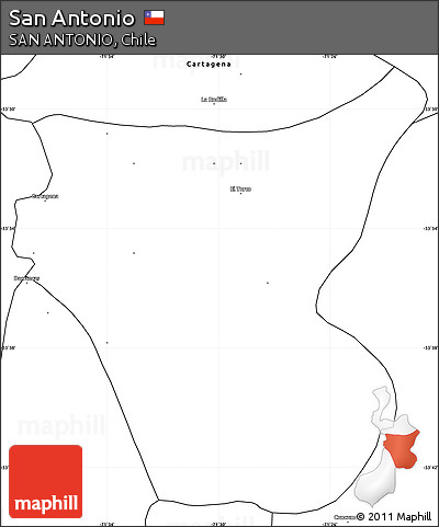 Blank Simple Map of San Antonio