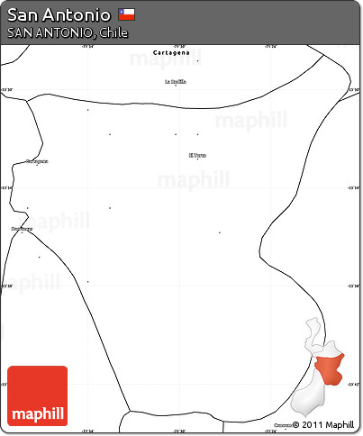 Blank Simple Map of San Antonio