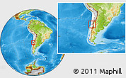 Physical Location Map of SAN FELIPE DE ACONCAGUA, highlighted country, within the entire country