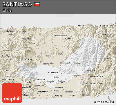 Classic Style 3D Map of SANTIAGO