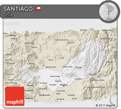 Classic Style 3D Map of SANTIAGO