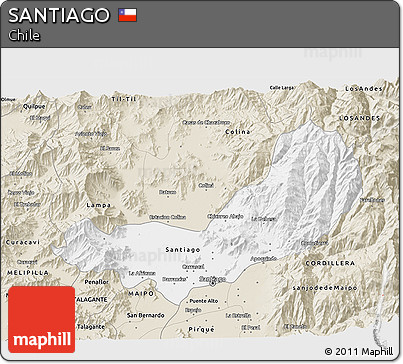 Classic Style 3D Map of SANTIAGO