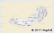 Classic Style 3D Map of SANTIAGO, single color outside
