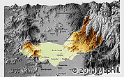 Physical 3D Map of SANTIAGO, darken, desaturated