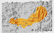Political 3D Map of SANTIAGO, lighten, desaturated