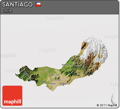 Satellite 3D Map of SANTIAGO, cropped outside