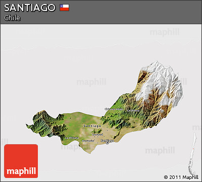 Satellite 3D Map of SANTIAGO, cropped outside