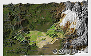 Satellite 3D Map of SANTIAGO, darken