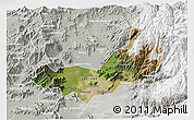 Satellite 3D Map of SANTIAGO, lighten, semi-desaturated