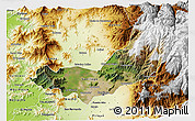 Satellite 3D Map of SANTIAGO, physical outside