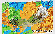 Satellite 3D Map of SANTIAGO, political outside