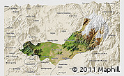 Satellite 3D Map of SANTIAGO, shaded relief outside