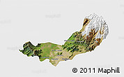 Satellite 3D Map of SANTIAGO, single color outside