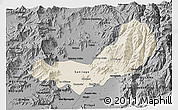 Shaded Relief 3D Map of SANTIAGO, darken, desaturated