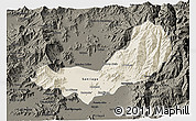 Shaded Relief 3D Map of SANTIAGO, darken