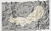 Shaded Relief 3D Map of SANTIAGO, darken, semi-desaturated