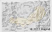 Shaded Relief 3D Map of SANTIAGO, desaturated