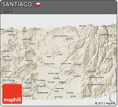 Shaded Relief 3D Map of SANTIAGO