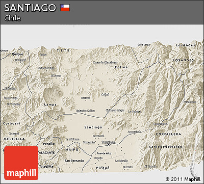 Shaded Relief 3D Map of SANTIAGO