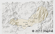 Shaded Relief 3D Map of SANTIAGO, lighten, semi-desaturated