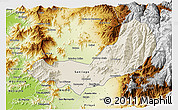 Shaded Relief 3D Map of SANTIAGO, physical outside