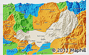 Shaded Relief 3D Map of SANTIAGO, political outside