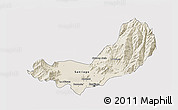 Shaded Relief 3D Map of SANTIAGO, single color outside