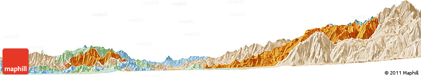 Political Horizon Map of SANTIAGO, lighten