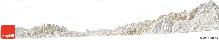 Shaded Relief Horizon Map of SANTIAGO, lighten