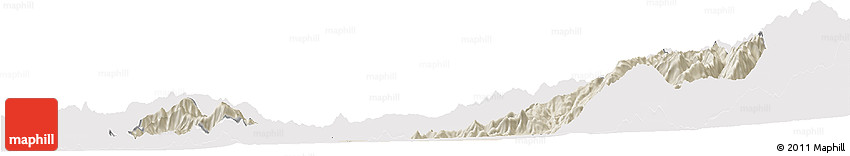 Shaded Relief Horizon Map of SANTIAGO, single color outside