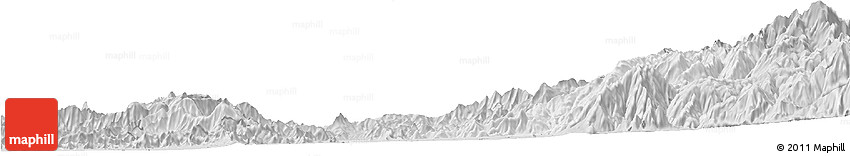 Silver Style Horizon Map of SANTIAGO