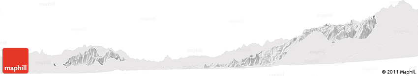 Silver Style Horizon Map of SANTIAGO, single color outside