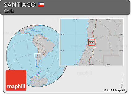 Gray Location Map of SANTIAGO