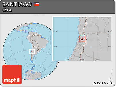Gray Location Map of SANTIAGO