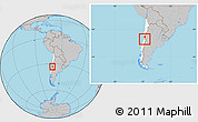 Gray Location Map of SANTIAGO, highlighted country, within the entire country