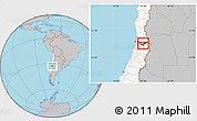 Gray Location Map of SANTIAGO, highlighted country
