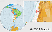 Political Location Map of SANTIAGO, highlighted country