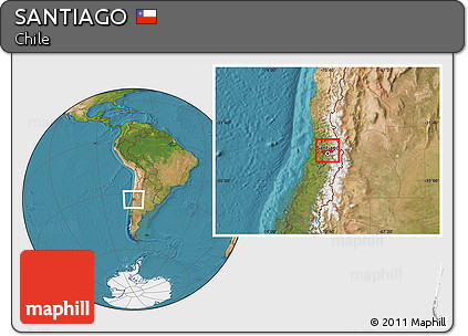 Satellite Location Map of SANTIAGO