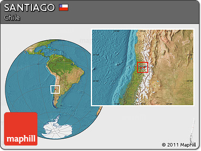 Satellite Location Map of SANTIAGO