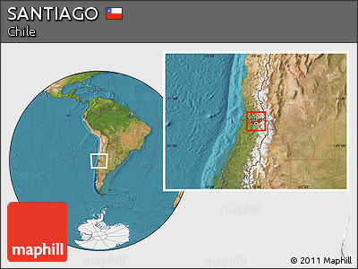 Satellite Location Map of SANTIAGO