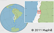 Savanna Style Location Map of SANTIAGO, highlighted country