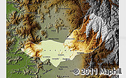 Physical Map of SANTIAGO, darken