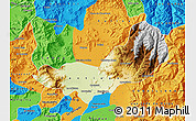 Physical Map of SANTIAGO, political outside