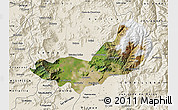 Satellite Map of SANTIAGO, shaded relief outside