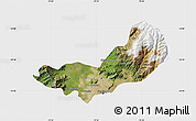 Satellite Map of SANTIAGO, single color outside