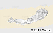 Classic Style Panoramic Map of SANTIAGO, single color outside
