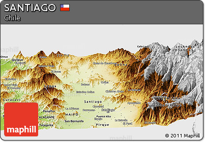 Physical Panoramic Map of SANTIAGO