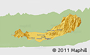 Savanna Style Panoramic Map of SANTIAGO, single color outside