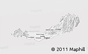 Silver Style Panoramic Map of SANTIAGO, single color outside